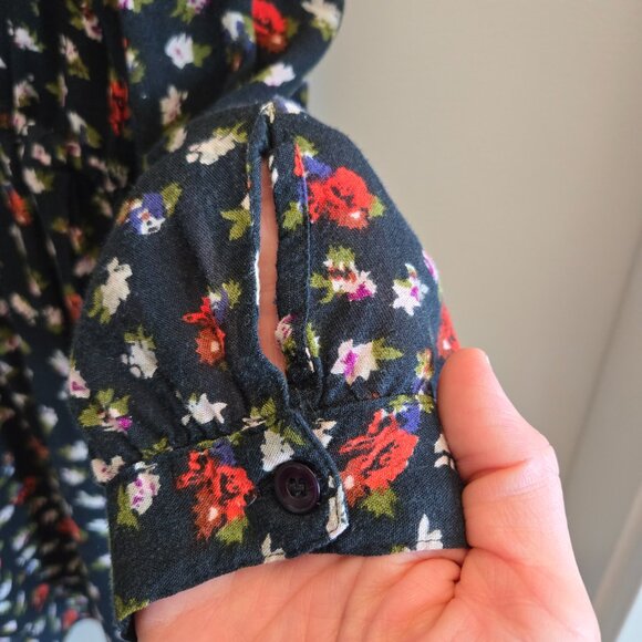 Natura Black Floral Tunic Dress – Size XL - Picture 7 of 9